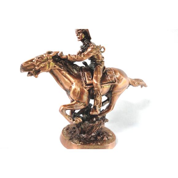 Hallmark Pony Express Horse Christmas Ornament Copper Old West Cowboy 25 Yr Box - Picture 7 of 11